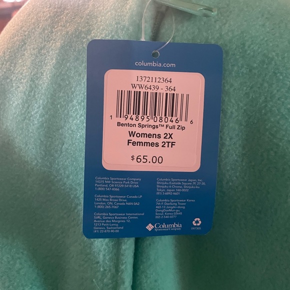 Plus size 2X Columbia Benton zip up jacket. - Picture 2 of 3